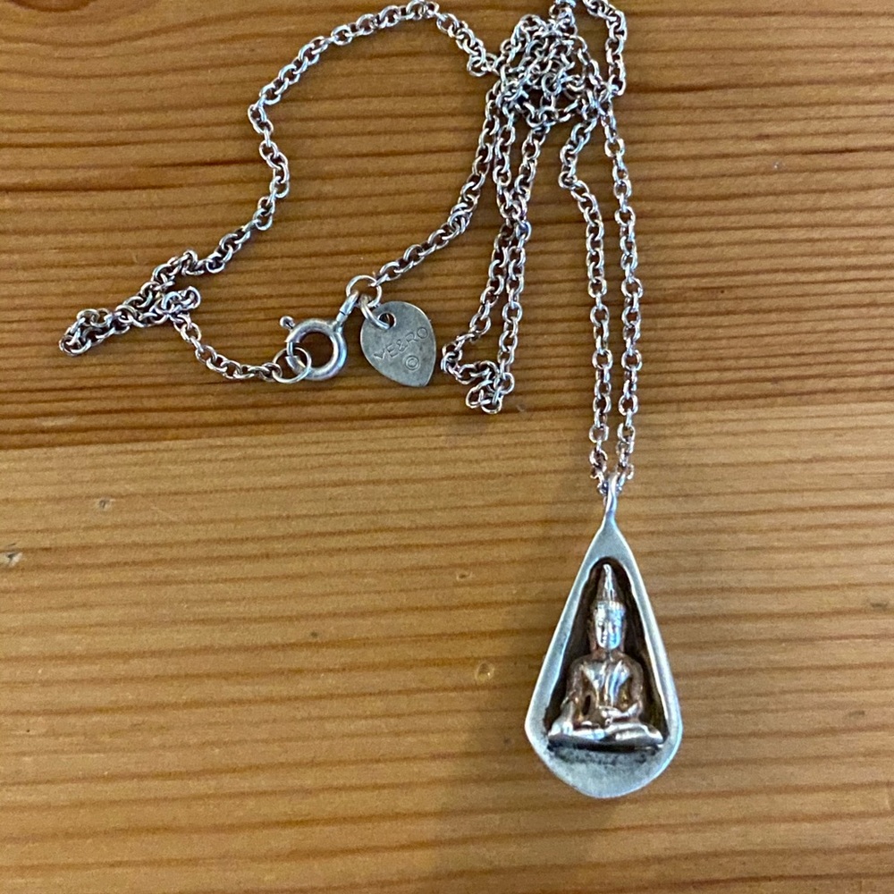 Me & Ro sterling Buddha on 16” chain